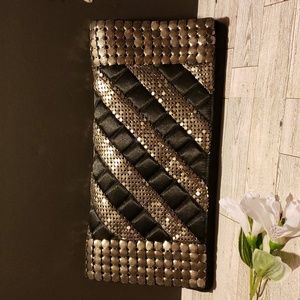 Shih by Stephanie Lin Black Metallic Clutch - NWOT